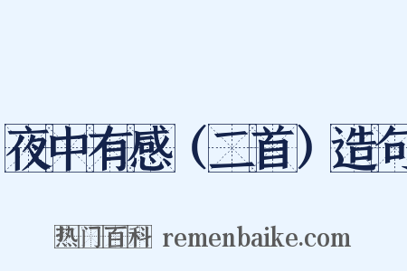 夜中有感（二首）造句是什么意思的图片